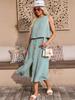 Wind New Round Neck Fashion Women's Clothing Sleeveless Set