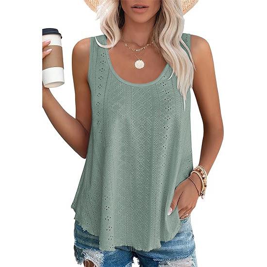 Amazon Independent Station European and American Cross-Border Trade 2025 Spring/Summer New Round Neck Loose Sleeveless T-Shirt Top In Stock