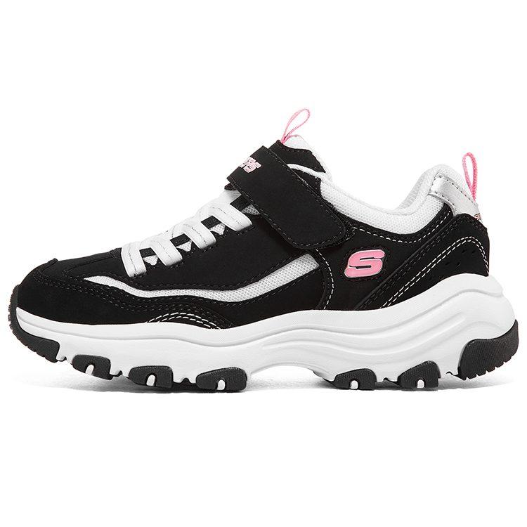 Skechers I Conik Synthetic Leather Low top Casual Shoes Black Pink Unisex 8701646L-BKNP