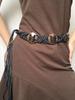 Women's woven belt, new skirt accessory, niche design waist chain, retro ethnic wide rope belt, suitable for daily w