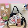 Canvas Splicing Handbag With Cute  Print And Bones Star Decorations