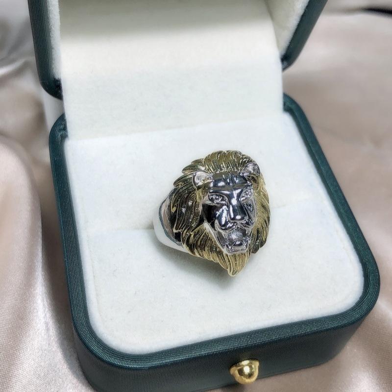 Titanium Steel Ring Divided Into Retro Animal Men'S Ring Ring Casting Domineering Gold Lion Head Copper