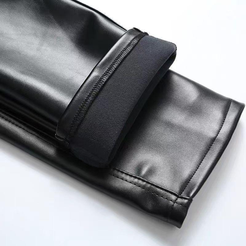 Men's PU Leather Pants - Oil & Waterproof, Loose Fit, Plus Size, Ideal for Work, Driving, Delivery, and Riding during Autumn/Winter.