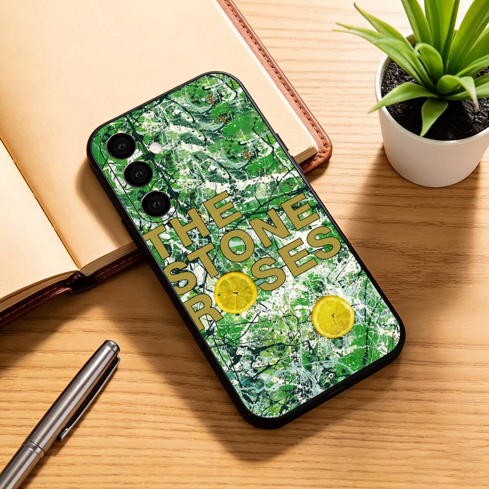 The S-Stone R-Roses Band   Phone Case For Samsung Galaxy A73,A72,A71,A70,A53,A52,A51,Others Soft Black Cover