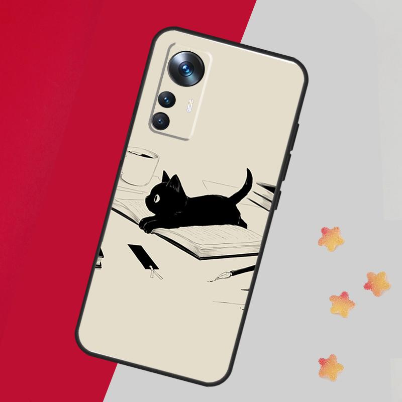 Black Cats Ink Cute Pet Witch Art Case For Xiaomi 15 14 13 Ultra 11T 12T 13T 14T Pro Cover For POCO X7 X6 X3 X5 F5 F6 F7 Pro