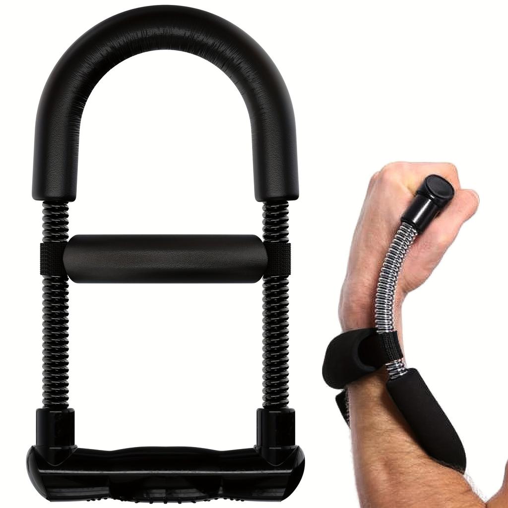 Adjustable Resistance Grip Strengthener with Wrist & Forearm Exerciser - Stainless Steel Spring, EVA Foam Handle, Durable Carbon Steel Spring