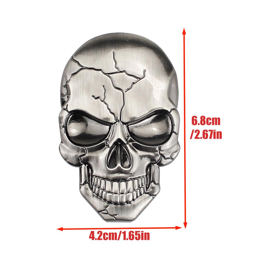 1 szt. Metalowa czaszka diabła 3D Naklejka z emblematem samochodowym Chromowana naklejka z plakietką samochodową Naklejka na zderzak do samochodu SUV-a Ciężarówki Motocykla