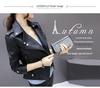 2025 Women's Slim PU Leather Motorcycle Jacket - Spring/Autumn Trendy Short Coat In Plus Sizes, European & American Style