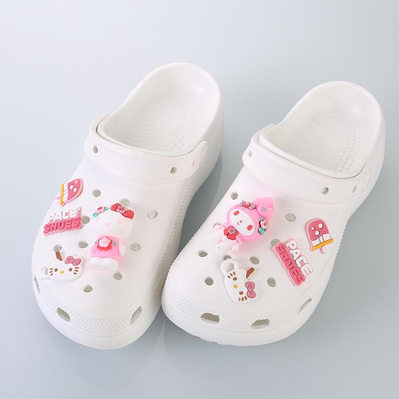 DIY Kuromi Cartoon Shoe Charms & Detachable 3D Flower Buckles