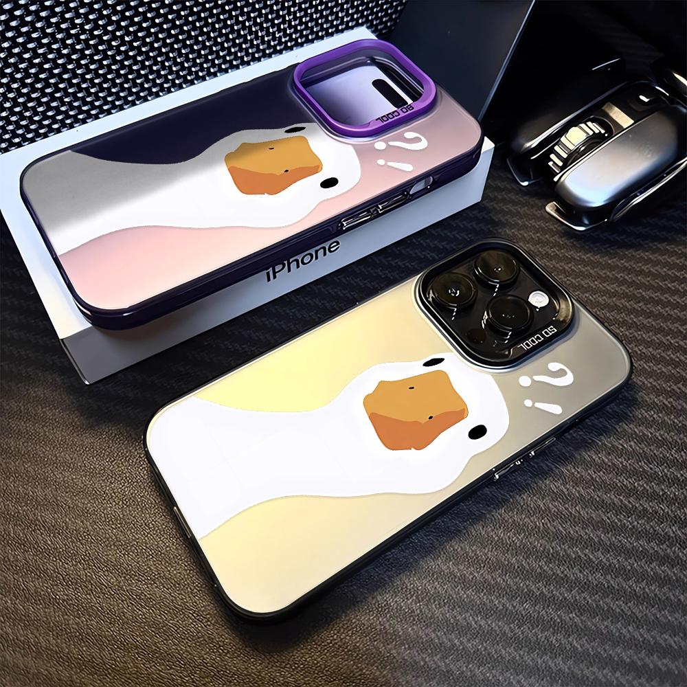 Zweifelhafte Ente Handyhülle Für iPhone 16 15 14 13 12 11 Pro Max 13 12 Modische Handy Stoßdämpfer Hülle Case Coque