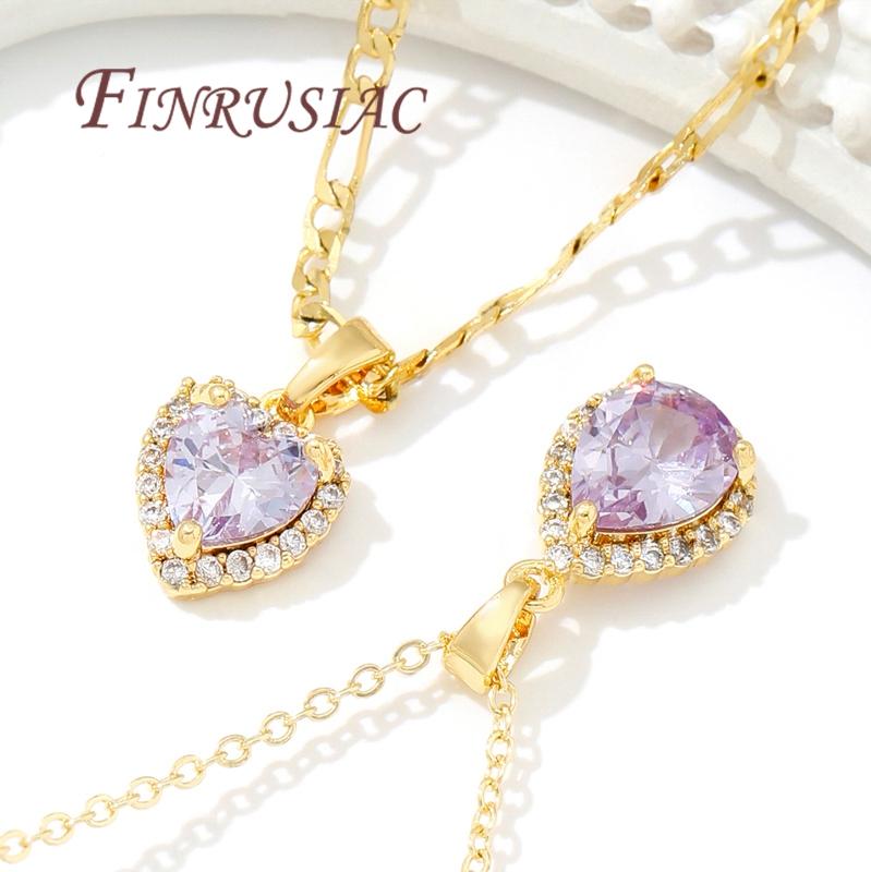 Fancy Charms For Jewelry 18K Real Gold Plated Heart Pendant Crystal Pendants For Necklace Supplies For Jewelry DIY Accessories