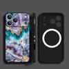 Luxury Sandstone Marble Pattern Case For iPhone 16 Pro Max Magnetic For Magsafe Soft Cover For iPhone 17 15 14 13 Pro Max 17E 16E