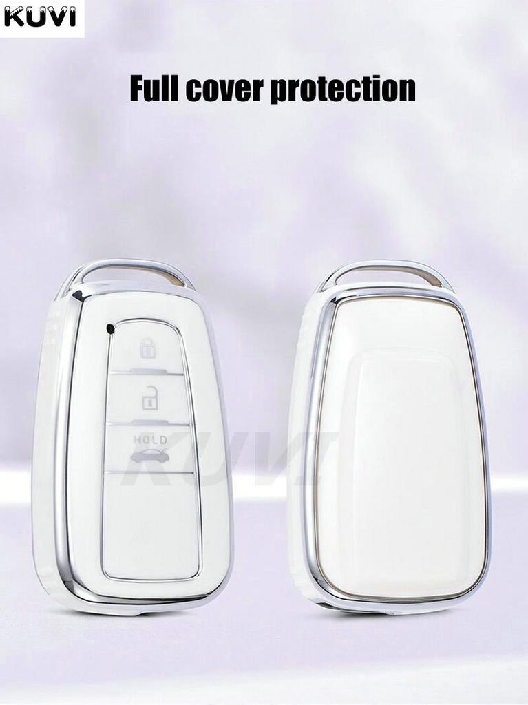 Fashion Tpu Auto Key Fob Cover Full Case Housing Fit For Toyota Prius Camry Corolla Chr C-Hr Rav4 Land Cruiser Prado Key Ring Auto Accessories