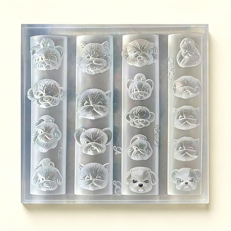 1Pcs Cartoon Cute Pet Dog Cartoon Head 3D Nail Mold Nail Art Decorations Nails Diy Design Silicone Nails Mould