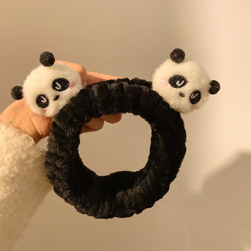 Panda plush face wash headband, hair band, pressure hair non-slip headband 2025 autumn and winter hairpin headgear hair accessories