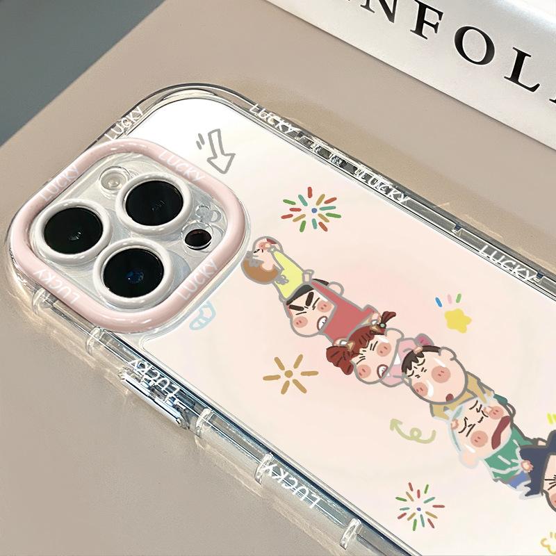 Stacking small new application iPhone17promax cream mirror mobile phone case oil 16 new 15 cartoons 14