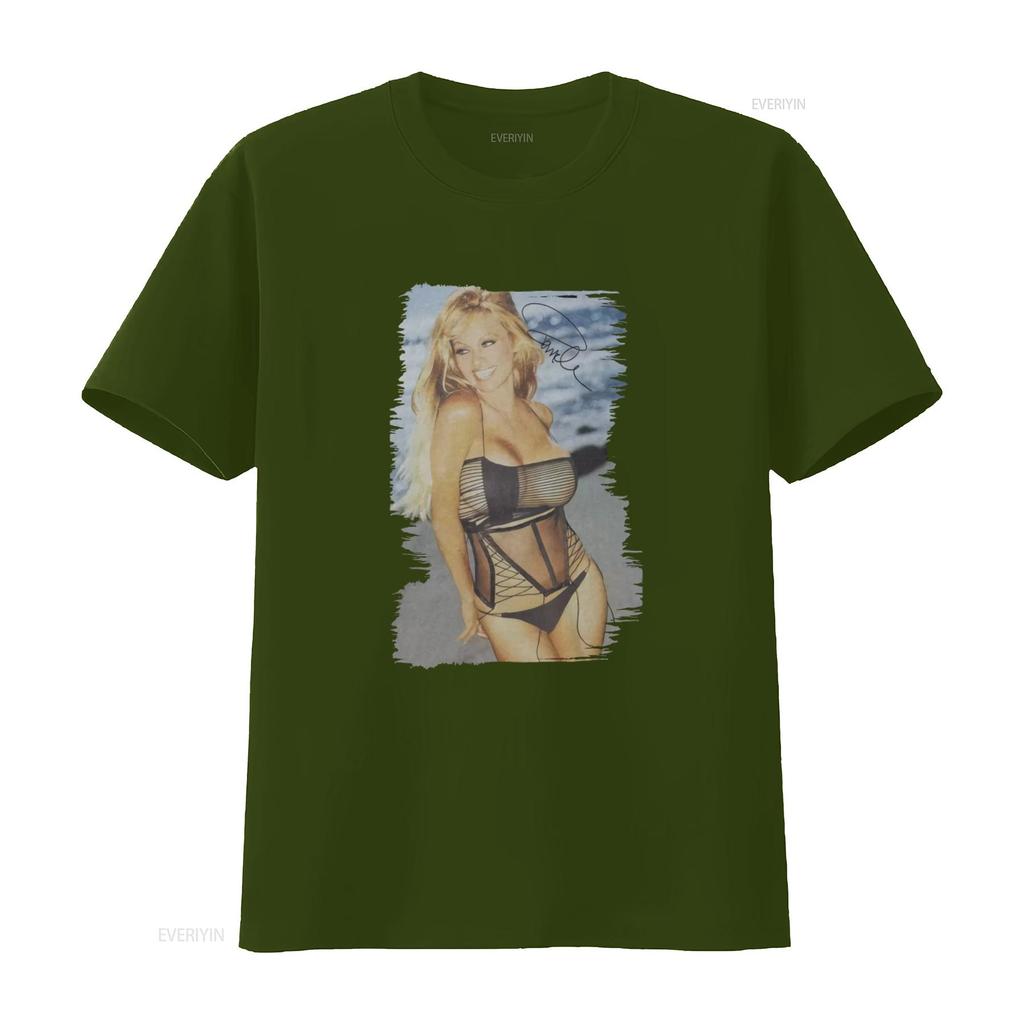 PAMELA ANDERSON T-shirt Bootleg Vintage Noir Gris Délavé Baywatch Années 90 Rétro Célébrité Imprimé vintage Lavé Doux mode