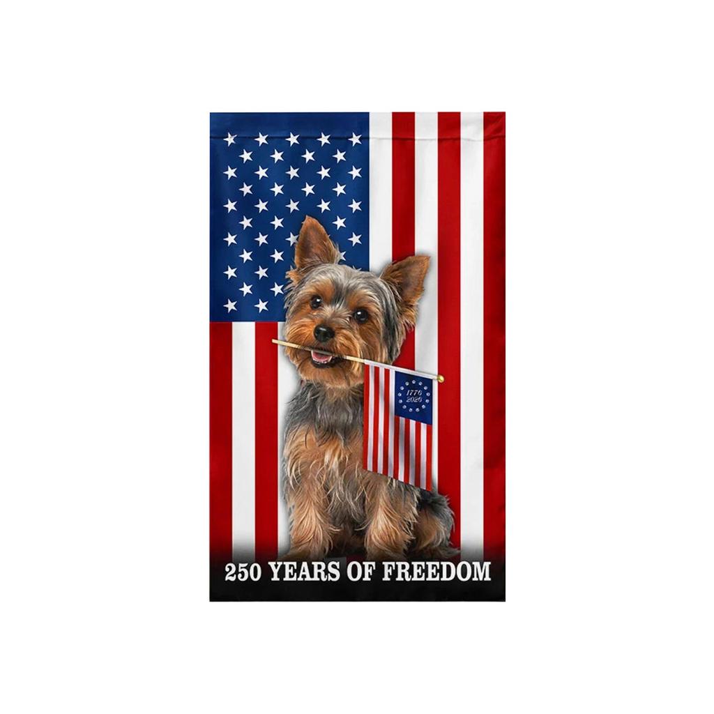 250 Years Commemorative Garden Flag Single Sided 30X45cm Patriotic Dog Design Durable Polyester Outdoor Decorative Banner