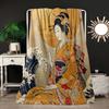 Series of Japanese Geishas Digital-printed Polyester Bedroom Velvet Flannel Cover Blanket Fleece Soft Cover Blankets for Beds