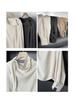 Ju Zhi 2024 Autumn Chic Slimming Irregular Drape Ribbon Shirt for Women 4533