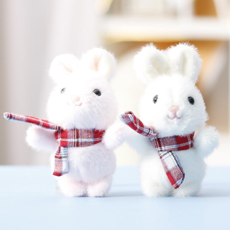 Soft Rabbit Plush Doll With Scarf For Bag Charm Girls Travel Gift