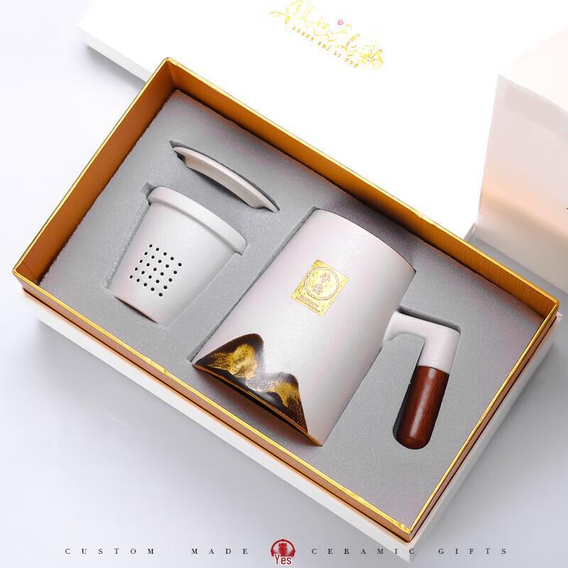 Ceramic Tea Mug with Infuser & Lid