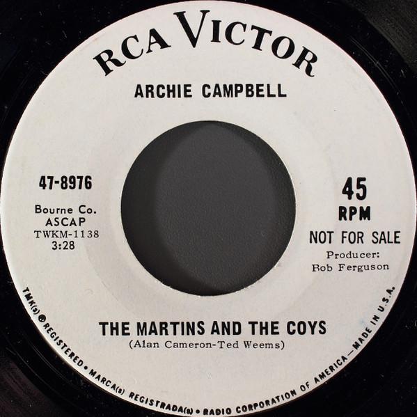 

7-дюймовая пластинка ARCHIE CAMPBELL The Martins And The Coys 478976 RCA Victor 1966 США Кантри/Фолк Б/у