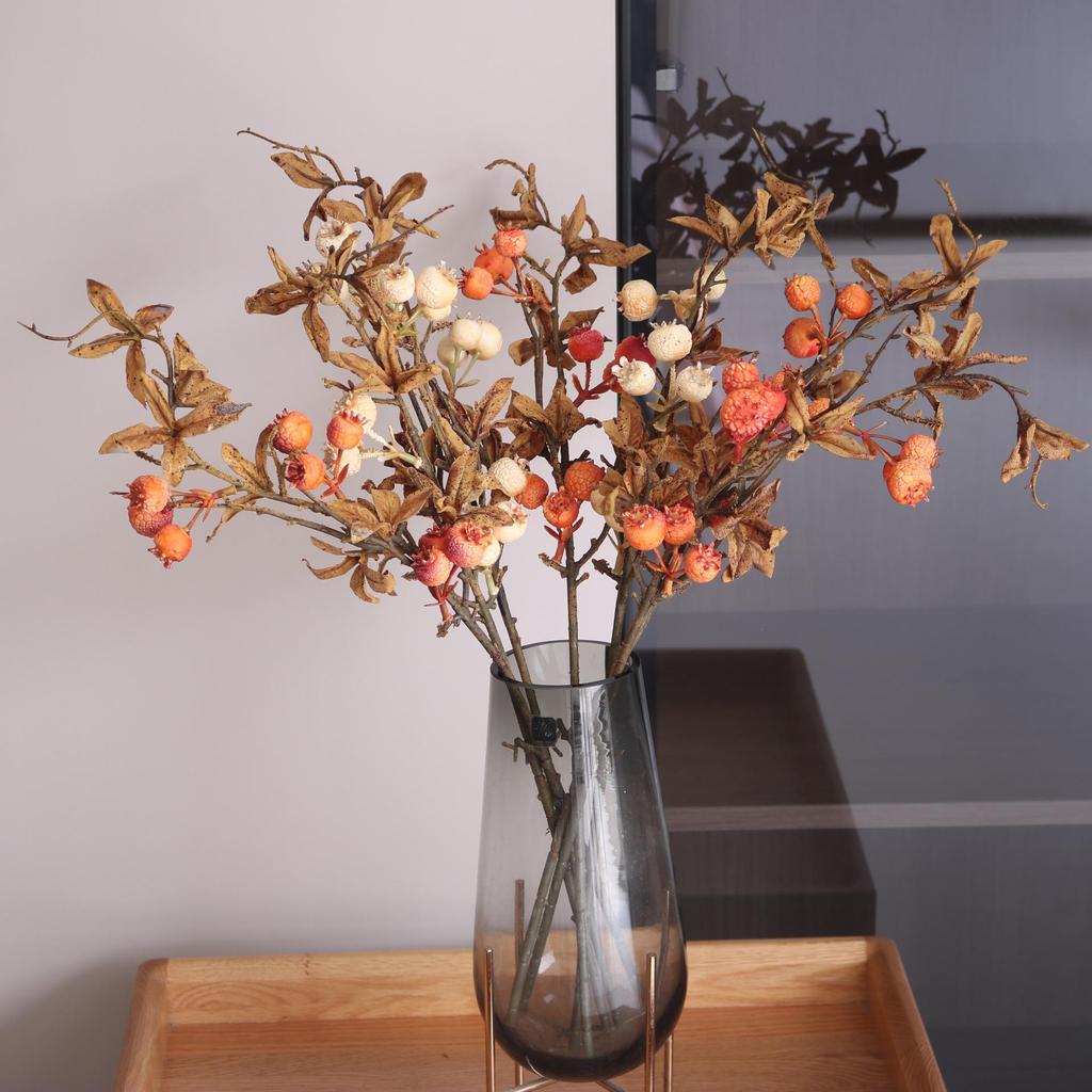 Artificial Holly Berry Branches - Red Fruit Ornaments for Christmas & Spring Festival Floral Decorations