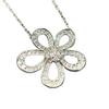 Elegant Sterling Silver Sunflower Necklace with Diamond Hollow Pendant and Clavicle Chain for Women