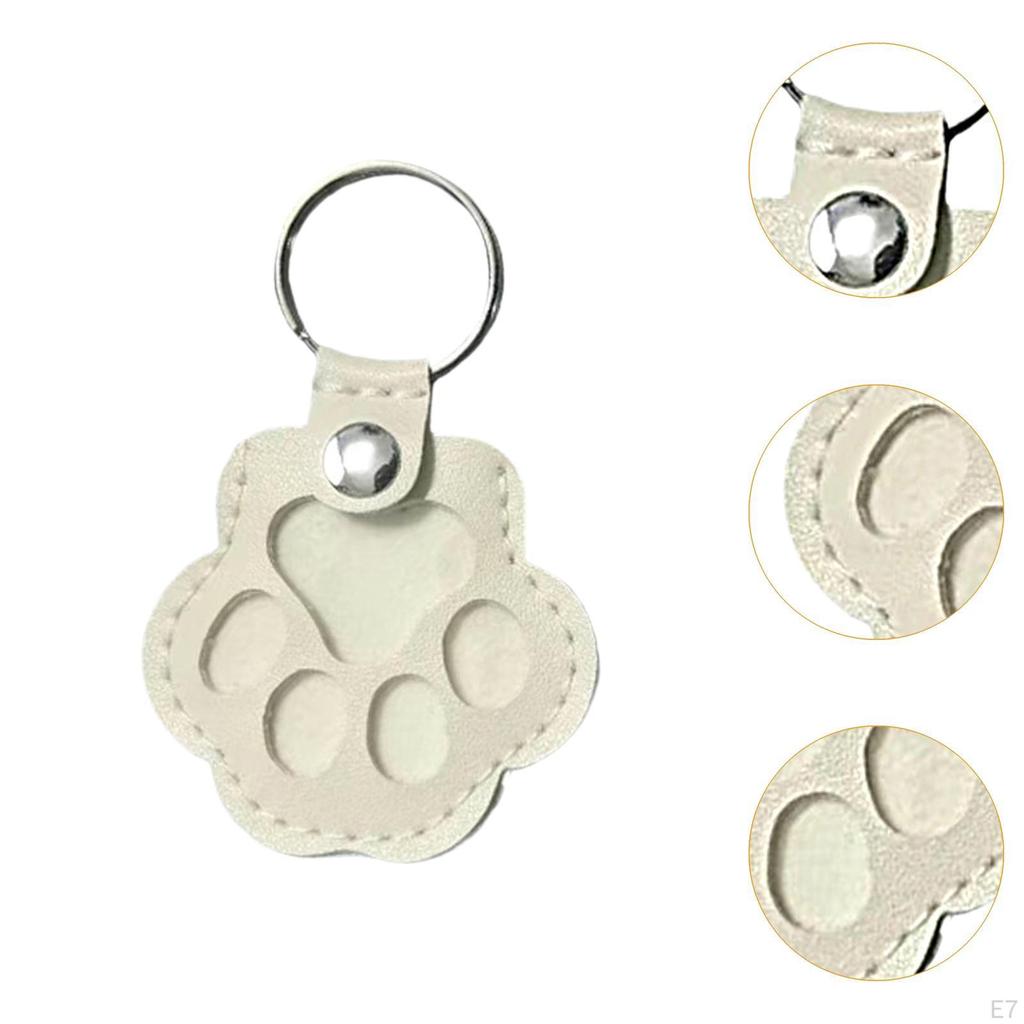 Hund Katze Pfotenform Schlüsselanhänger Taschenanhänger PU Leder Dekorativer Schlüsselanhänger Haustierhaar Schlüsselring Liebhaber
