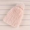 Winter Fur Hats for Ladys Women's Rex Rabbit Fur Caps Beanies Solid Elastic Winter Fashion Accessories Fox Fur Pompom Hat
