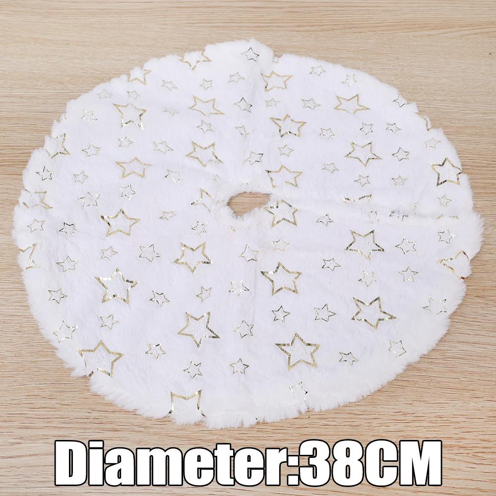 Short Plush Christmas Tree Skirt Xmas Trees Skirts Base Cover Snowflake Santa Claus Snowman Pattern Home Party Xmas Decoration