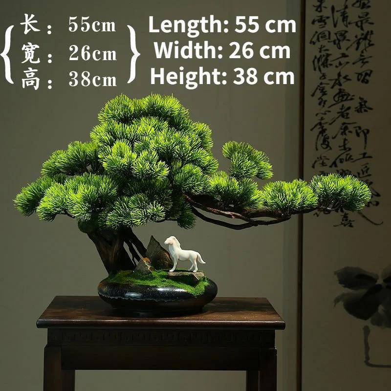 Simulation Green Plants Welcoming Pine Bonsai Planting Corners and Ornaments Living Room Decorations Zen Micro Landscape