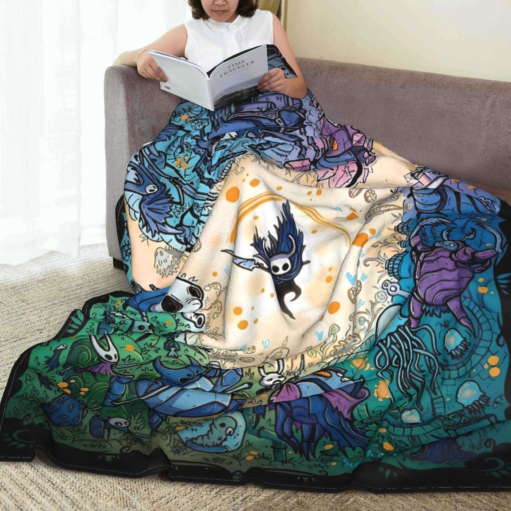 Hollow Knight Fashion Digital Printed Blanket Warm Soft Plush Throw Blanket For Students Living Room Flannel Bedspread Bed Cover