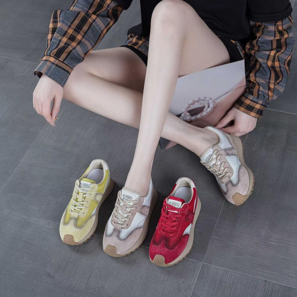 Leather Soft-soled Forrest Gump Shoes Women's Spring and Summer New Red Retro Moral Training Shoes Niche Thin Fashion Sports and Leisure Shoes