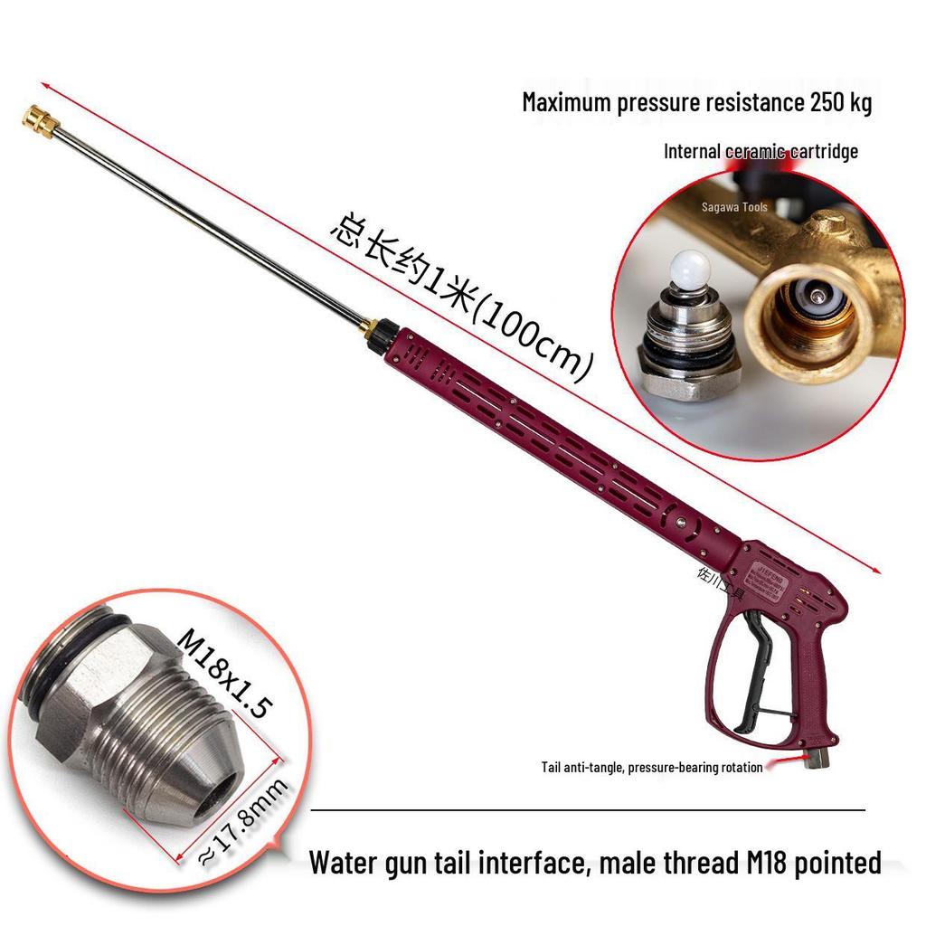 250 kg Waschmaschine: Hochdruck-Autowaschpistole mit M14/M18/M22 Keramikkern, Anti-Verwicklungs-Heck