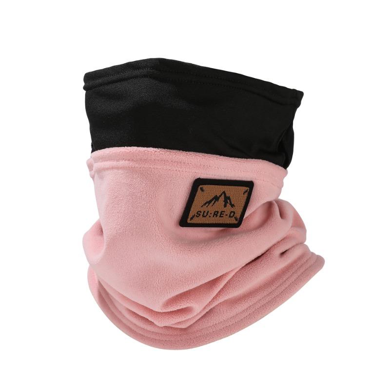 

Утолщенный зимний шарф мужской модный цветной полумаска для лица с петлями для ушей уличная защита от холода для езды на велосипеде защита шеи женский розовый