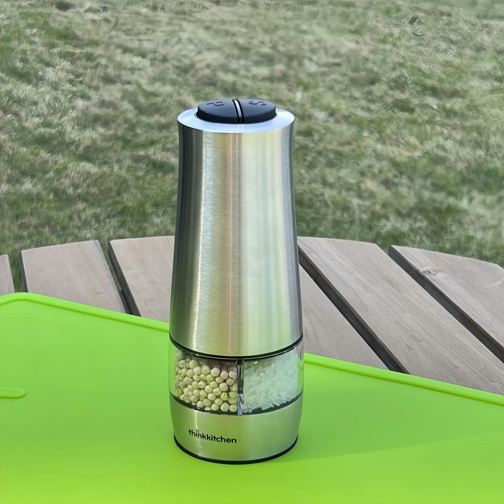 2 in 1 Electric Pepper and Salt Grinder Dual Double Grinder Mill Ceramic Core Battery High quality Stainless Steel Sauce Grinder