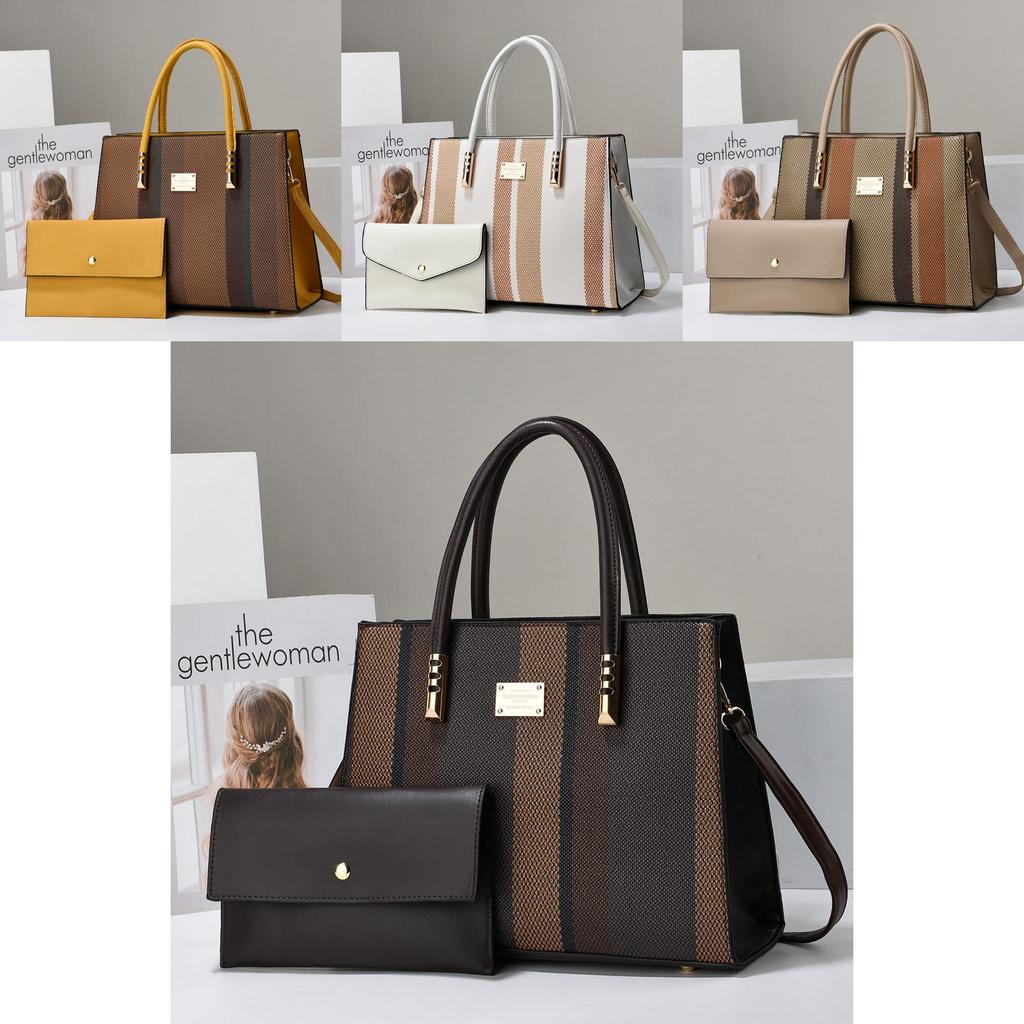 Pu Maternal Shoulder Bag With Contrast Stitching For Daily Urban Style