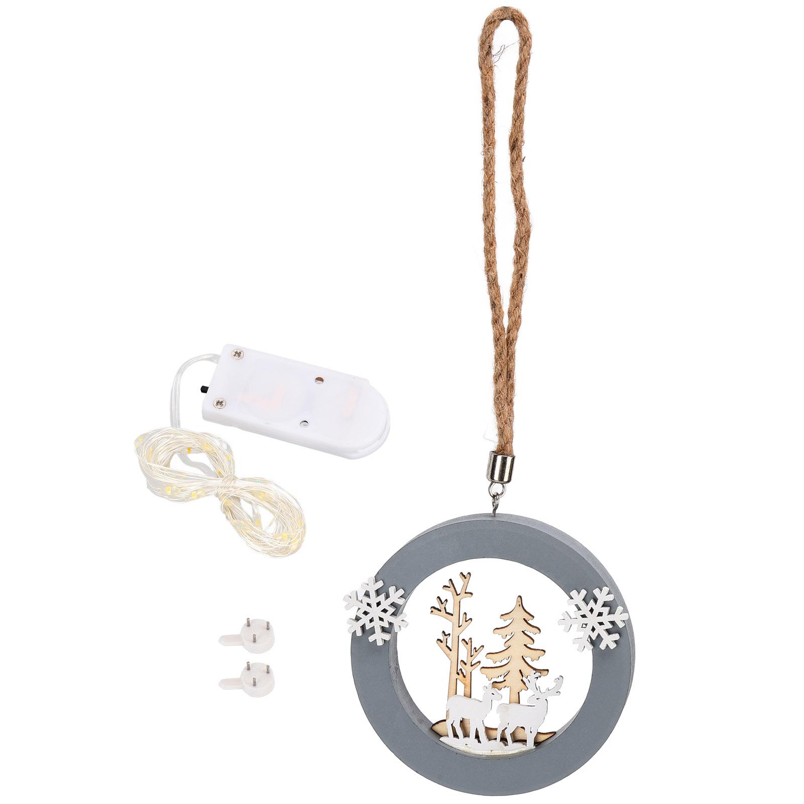 

Wooden Craft Christmas Elk Style Decorative Pendant Simple Compact Wall Art Decor for Decoration Gift