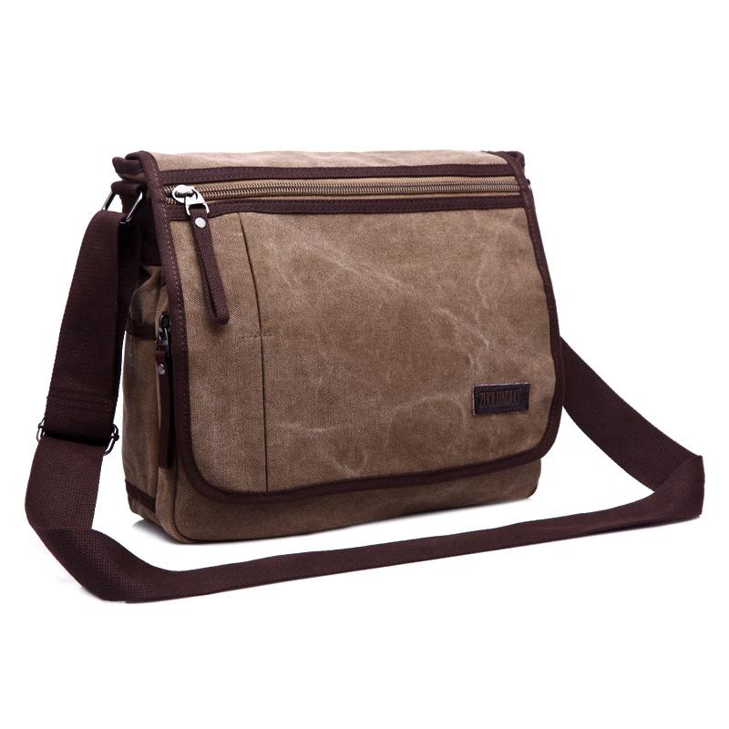 

Men s Casual Canvas Laptop Crossbody Bag кофейный