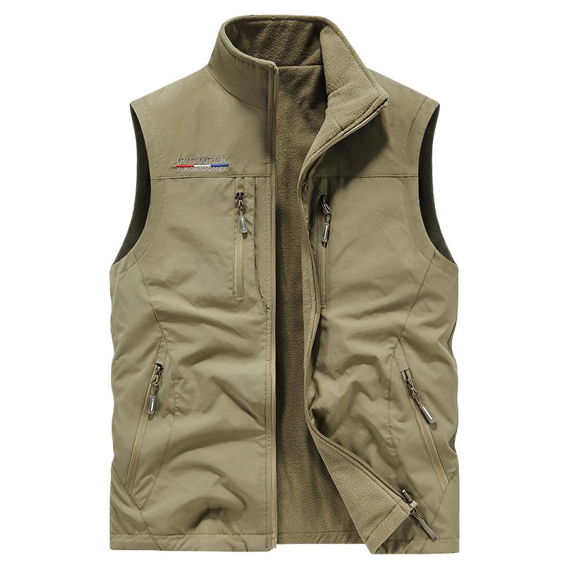 Autumn and Winter Loose Large Size Lamb Velvet Double-sided Men's Vest Casual Trendy Velvet Warm Jacket