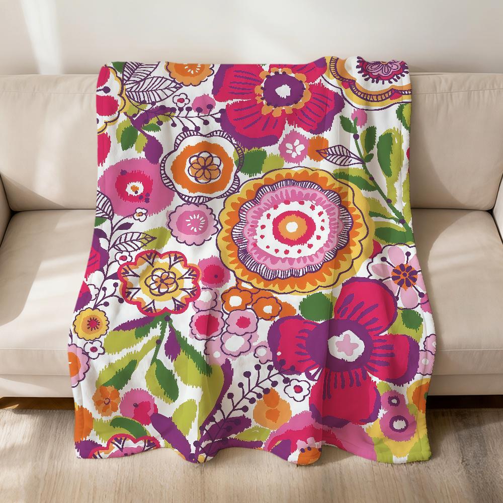 Modern fashion retro opulent flowers luxury Flannel soft warm plush blanket sofa living room hogar bed gift home Car portable