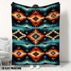 Geometric Southwest Striped Flannel Throw - Cozy Soft Adaptable for Bedroom, Living Room, or Travel