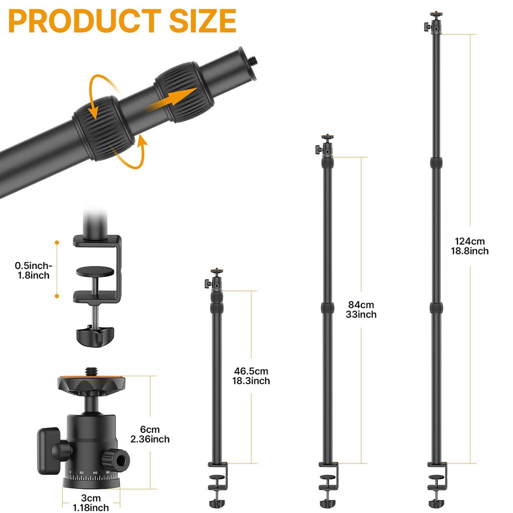 Ulanzi VIJIM LS03 Camera Desk Mount Stand with Ball Head and Phone Holder