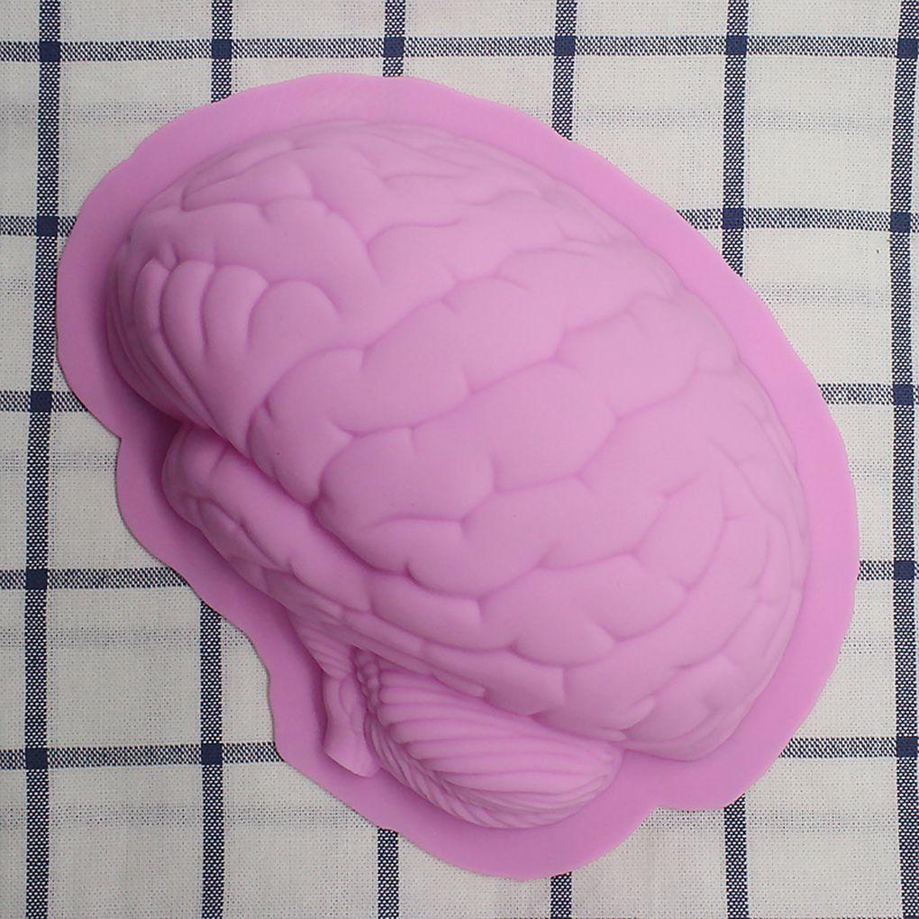 Human Brain Shape Pan Baking Silicone Halloween Cake Mold Pudding Jello Dessert Bread Mold