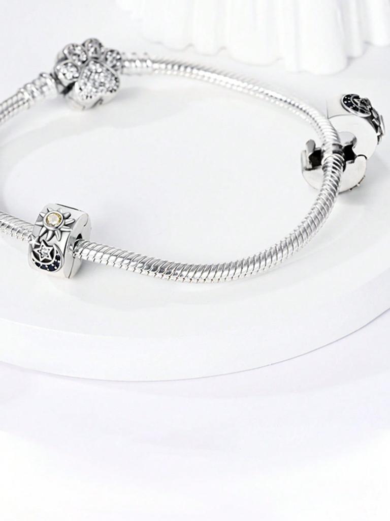 Charms Plata Copper Colors Colored Diamonds Clips And Spacers Bead Pendant For Original Bracelet For Women Diy Jewelry Love Gift