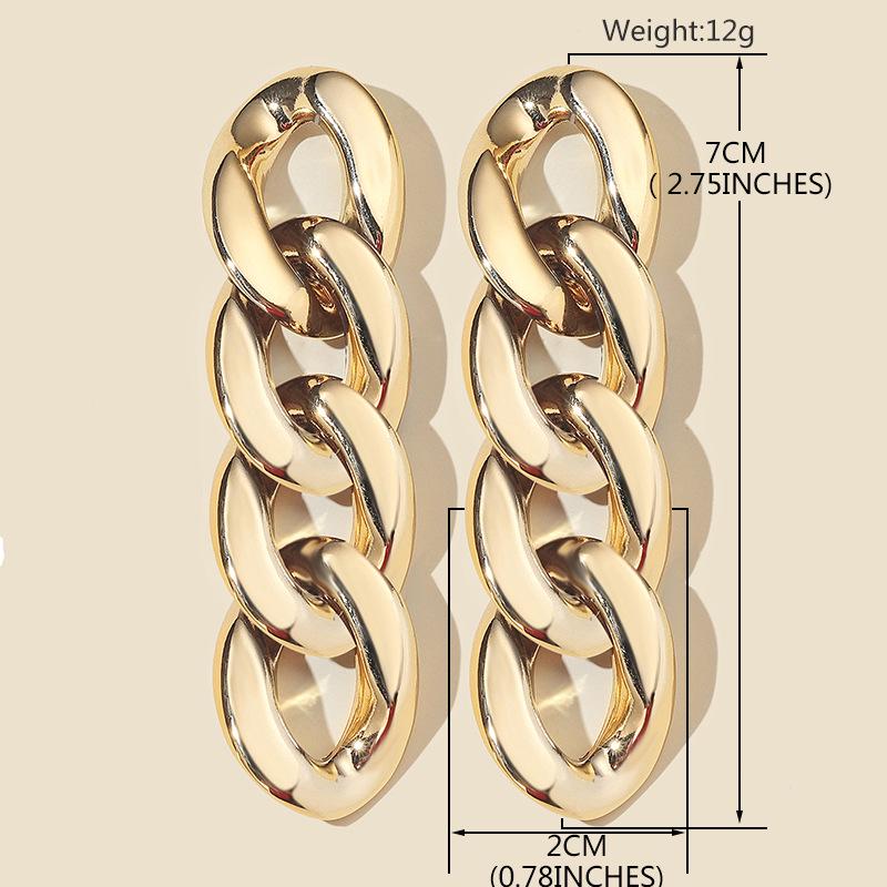 Retro Gold European & American Punk Style Women's Hoop Earrings