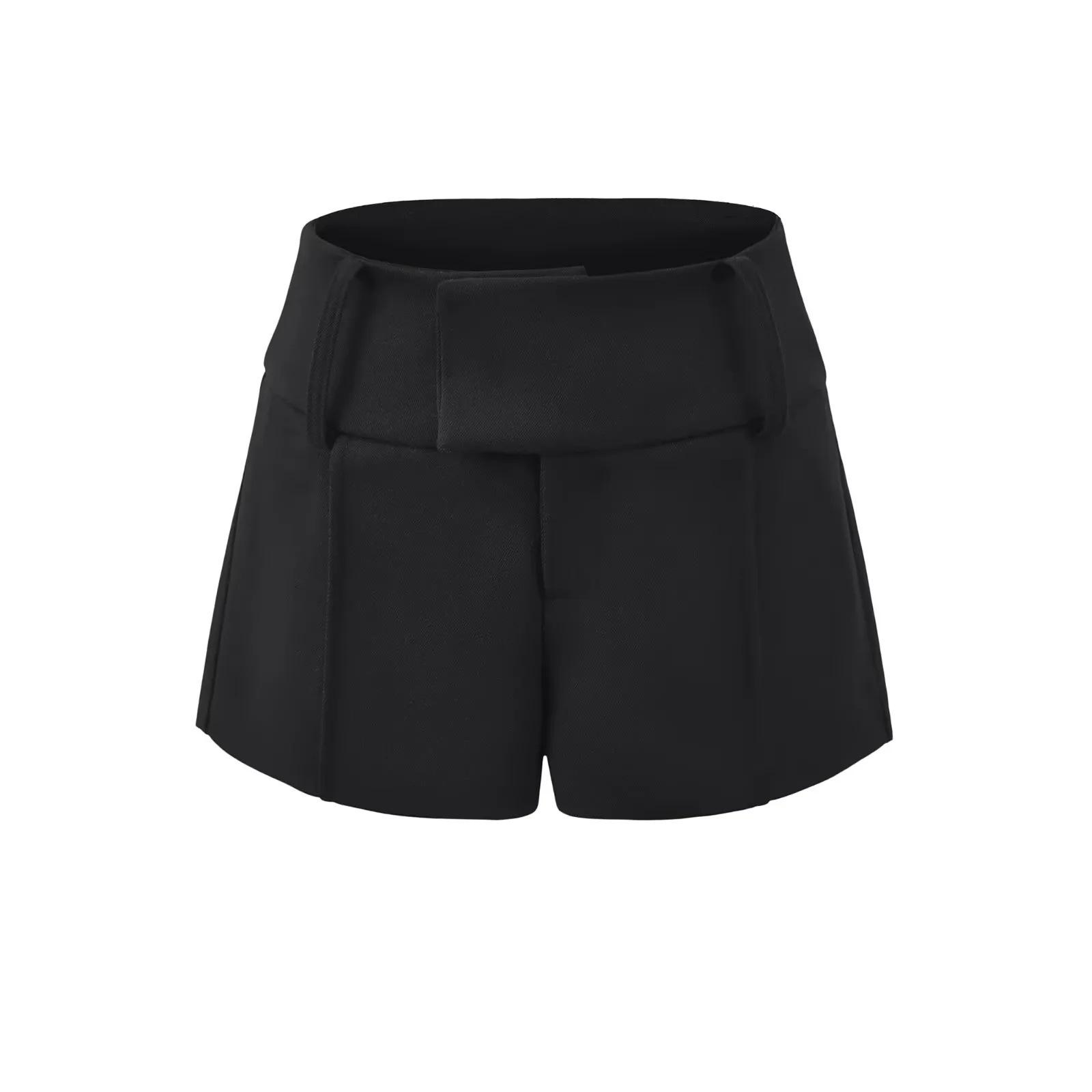 Pure Desire High-Waisted Loose Wide-Leg Butt-Lifting Shorts Small чёрный