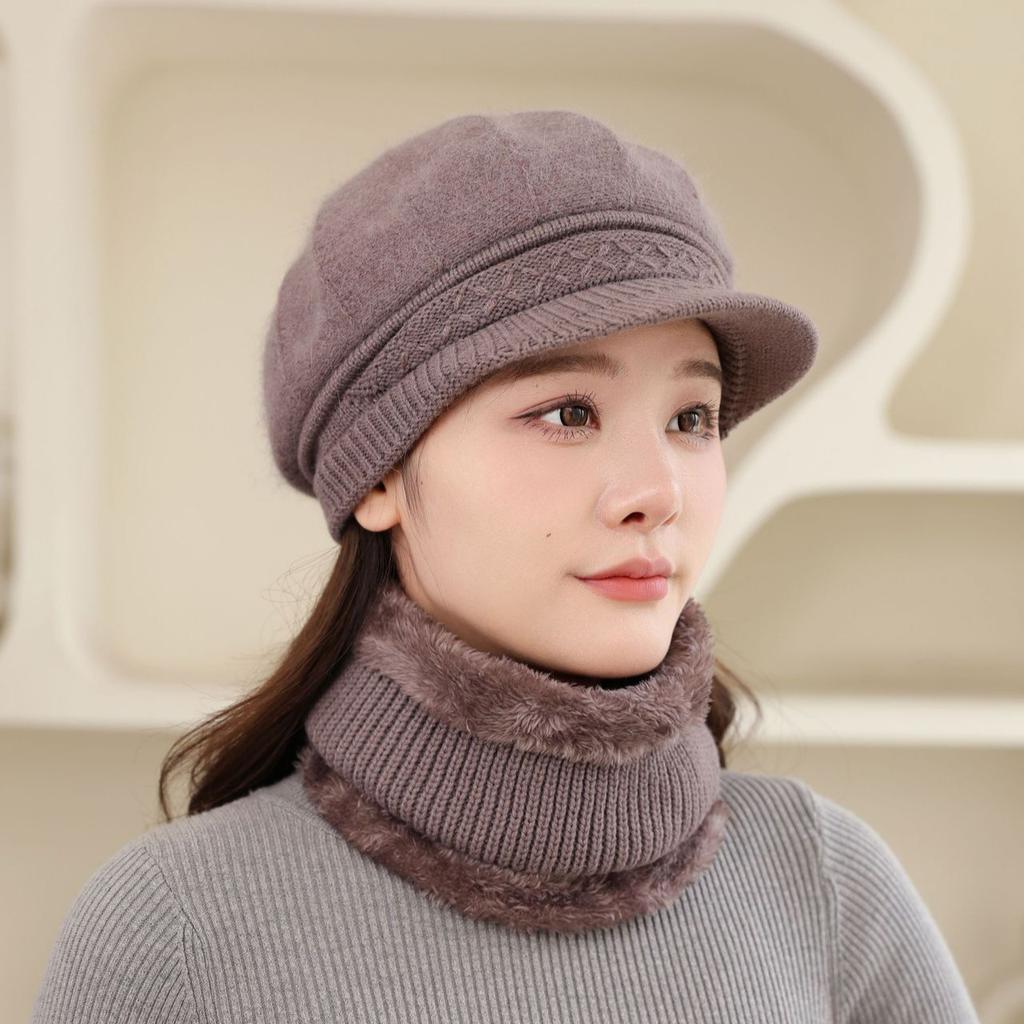 Damen Baskenmütze Winter Warm Winddicht Elastische Stretch-Passform, Leichtgewichtiger Thermoschutz für Ohren für Outdoor-Reisen, Radfahren, Weihnachten, Freizeitaktivitäten